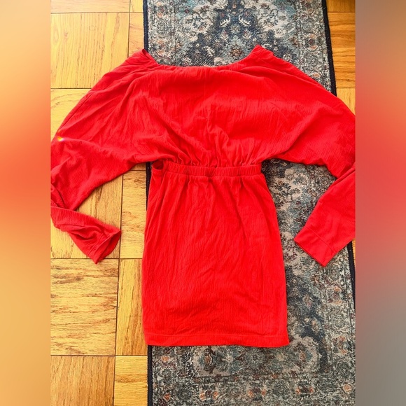 Free People Beach Stasia Mini Vibrant Red Rouge Dress Small chic cutout - Picture 6 of 7